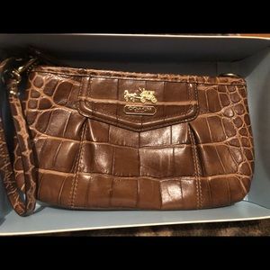 Coach Croc leather wristlet!